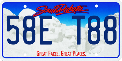 SD license plate 58ET88