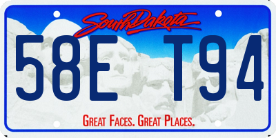 SD license plate 58ET94