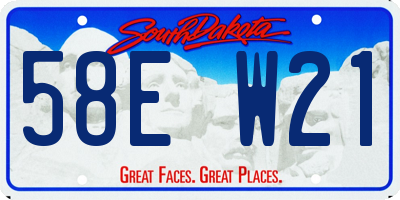 SD license plate 58EW21