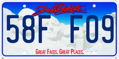 SD license plate 58FF09