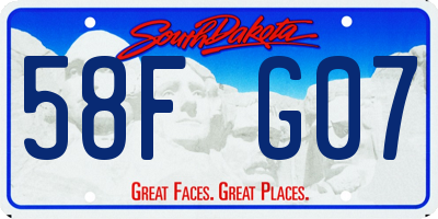 SD license plate 58FG07
