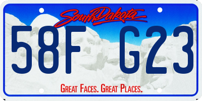 SD license plate 58FG23