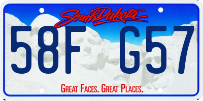 SD license plate 58FG57
