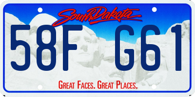 SD license plate 58FG61