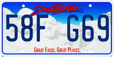 SD license plate 58FG69