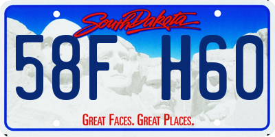 SD license plate 58FH60