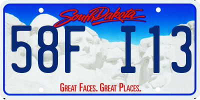SD license plate 58FI13