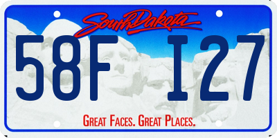 SD license plate 58FI27
