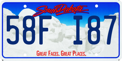 SD license plate 58FI87