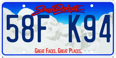 SD license plate 58FK94