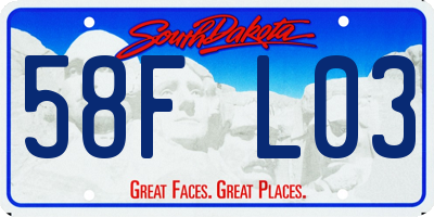 SD license plate 58FL03