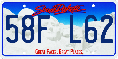 SD license plate 58FL62