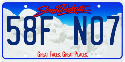 SD license plate 58FN07