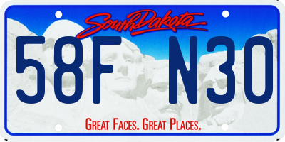 SD license plate 58FN30