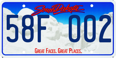SD license plate 58FO02