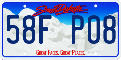 SD license plate 58FP08