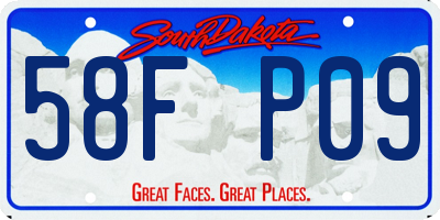 SD license plate 58FP09