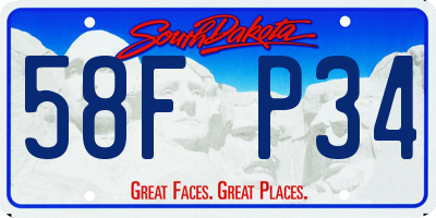 SD license plate 58FP34