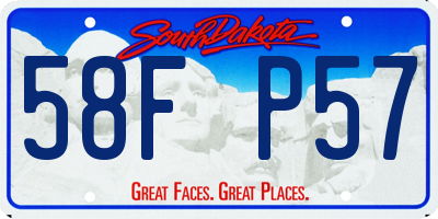 SD license plate 58FP57