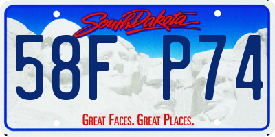 SD license plate 58FP74