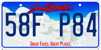 SD license plate 58FP84