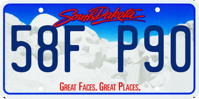 SD license plate 58FP90
