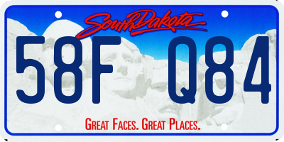 SD license plate 58FQ84