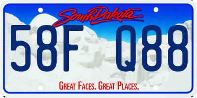SD license plate 58FQ88