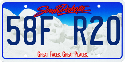 SD license plate 58FR20
