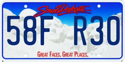 SD license plate 58FR30