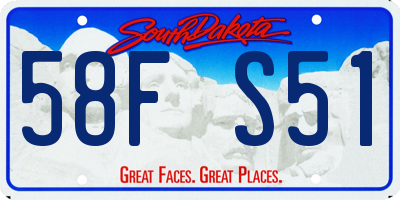 SD license plate 58FS51