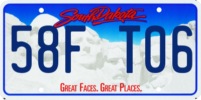SD license plate 58FT06
