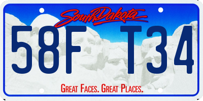 SD license plate 58FT34