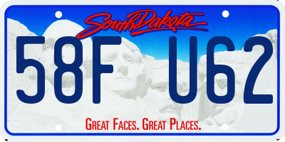 SD license plate 58FU62