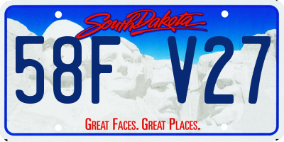 SD license plate 58FV27