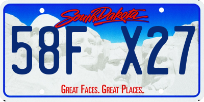 SD license plate 58FX27