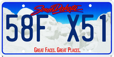 SD license plate 58FX51