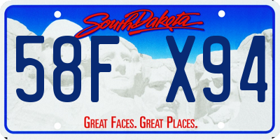 SD license plate 58FX94