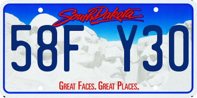 SD license plate 58FY30