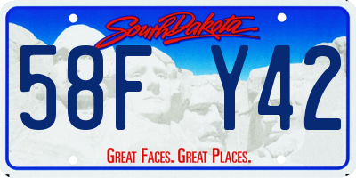 SD license plate 58FY42