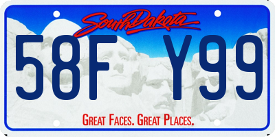 SD license plate 58FY99