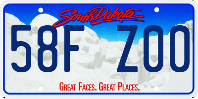 SD license plate 58FZ00