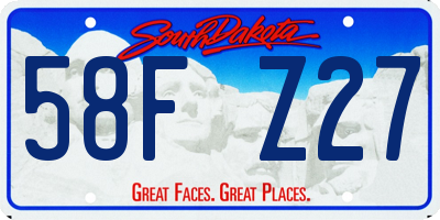 SD license plate 58FZ27