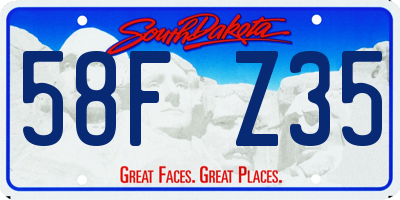 SD license plate 58FZ35