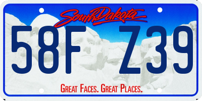 SD license plate 58FZ39