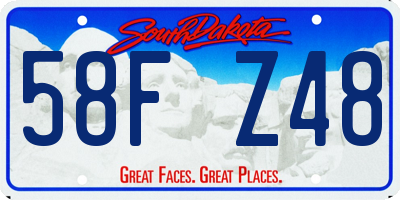 SD license plate 58FZ48