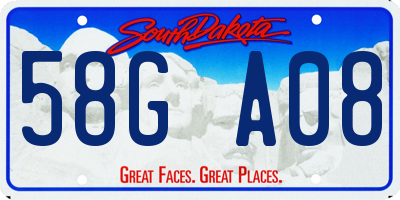 SD license plate 58GA08
