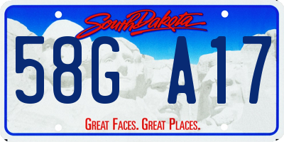 SD license plate 58GA17