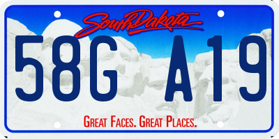 SD license plate 58GA19