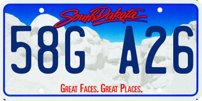 SD license plate 58GA26